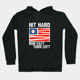 Hit Hard Run Fast Turn Left Vintage Look Hoodie